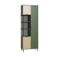Стеллажи, Шкаф комбинированный Марвэл 13.22, темно-серый, сатин, плэйн, дымчатый зеленый
