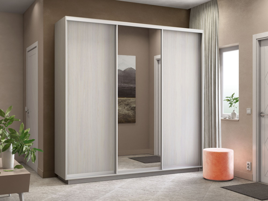 Шкафы-купе, Шкаф-купе Экспресс Медиум (1 зеркало) трио 2200 x 2400 x 600