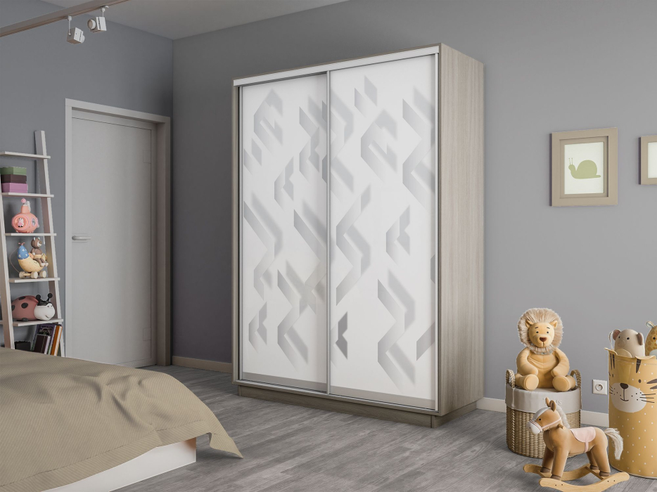 Шкафы-купе 2-х дверные, Шкаф-купе Экспресс 2-х дверный Фотопечать Ленты Стекла 120х45х220