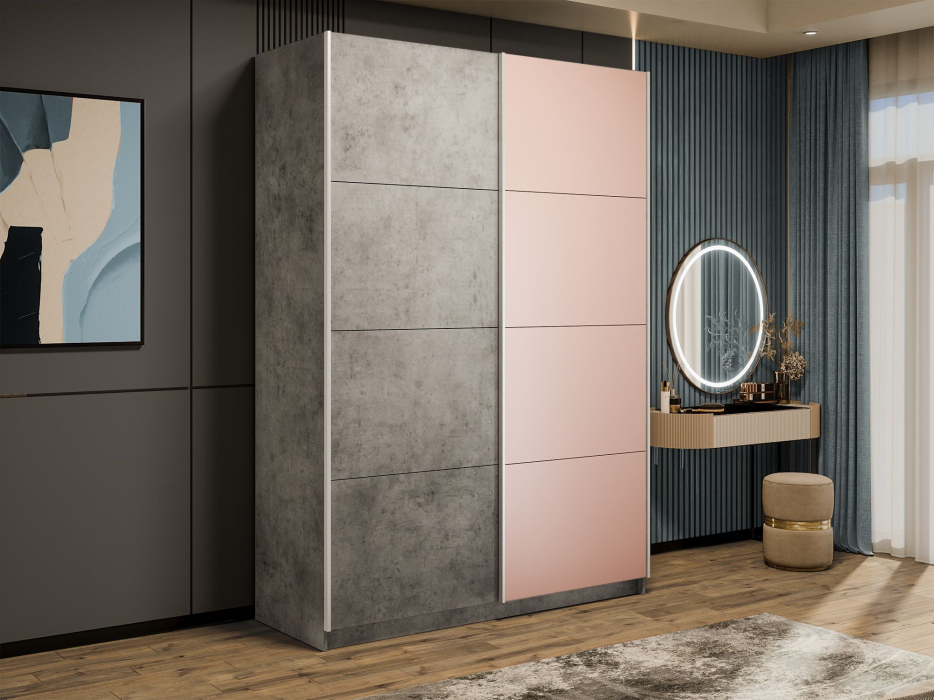 Шкафы-купе 2-х дверные, Шкаф-купе Прайм 2-х дверный ДСП/Стекло пудра/Доводчики 160х57х230