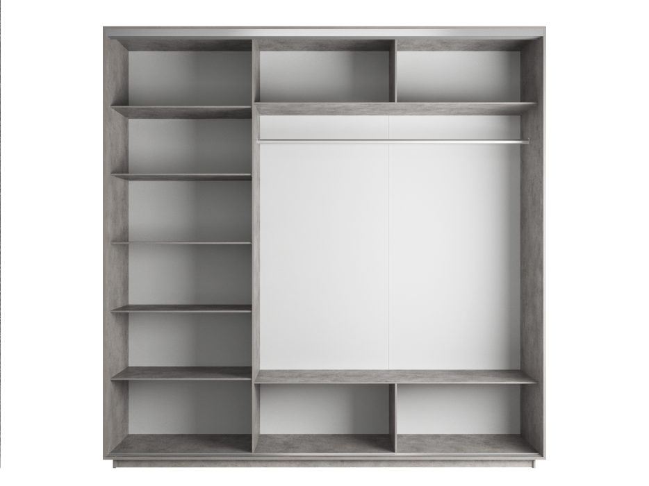 Шкафы-купе, Шкаф-купе Экспресс Медиум (1 зеркало) трио 2400 x 2400 x 600