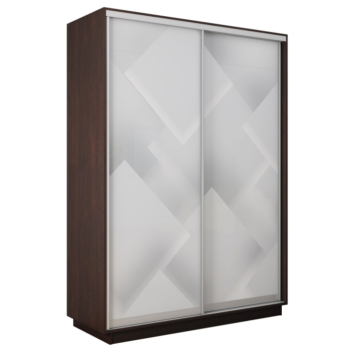 Шкафы-купе 2-х дверные, Шкаф-купе Экспресс 2-х дверный Фотопечать Квадрат Стекла 160х45х240