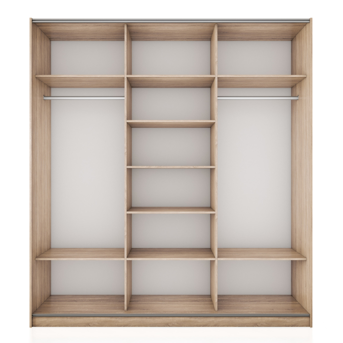 Шкафы-купе 3-х дверные, Шкаф-купе Прайм 3-х дверный Стекла черные/Доводчики 210х57х230