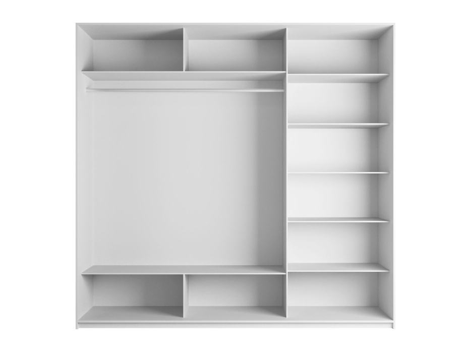 Шкафы-купе 3-х дверные, Шкаф-купе Прайм 3-х дверный Зеркала/Стекло белое/Доводчики 180х57х230