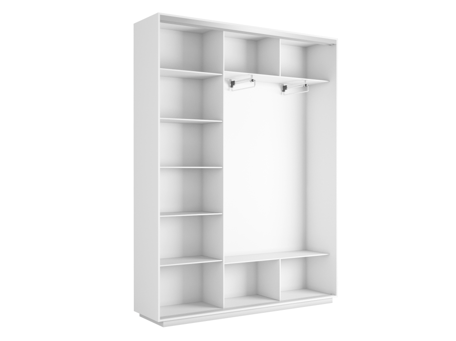 Шкафы-купе 3-х дверные, Шкаф-купе Экспресс Медиум (1 зеркало) трио 2400 x 2100 x 450