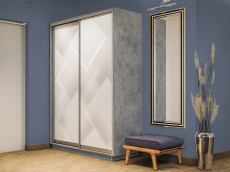 Шкафы-купе 2-х дверные, Шкаф-купе Экспресс 2-х дверный Фотопечать Квадрат Стекла 160х60х240