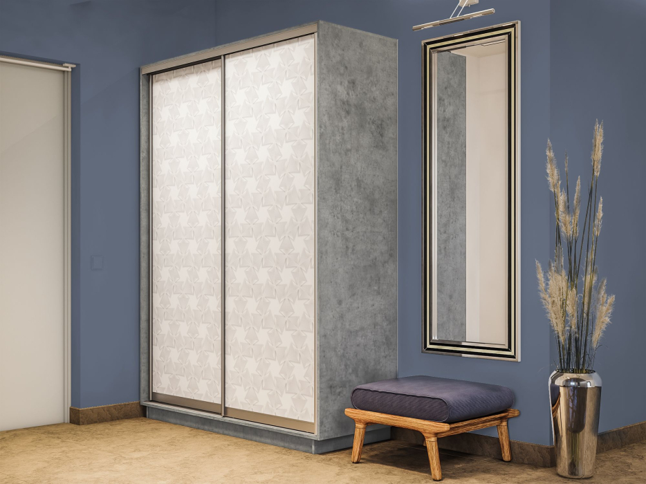 Шкафы-купе 2-х дверные, Шкаф-купе Экспресс 2-х дверный Фотопечать Калейдоскоп Стекла 140х60х240