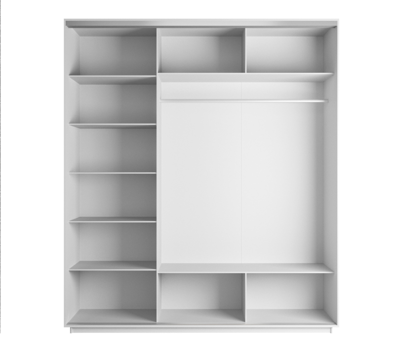 Шкафы-купе, Шкаф-купе Экспресс Медиум (1 зеркало) трио 2200 x 2400 x 600