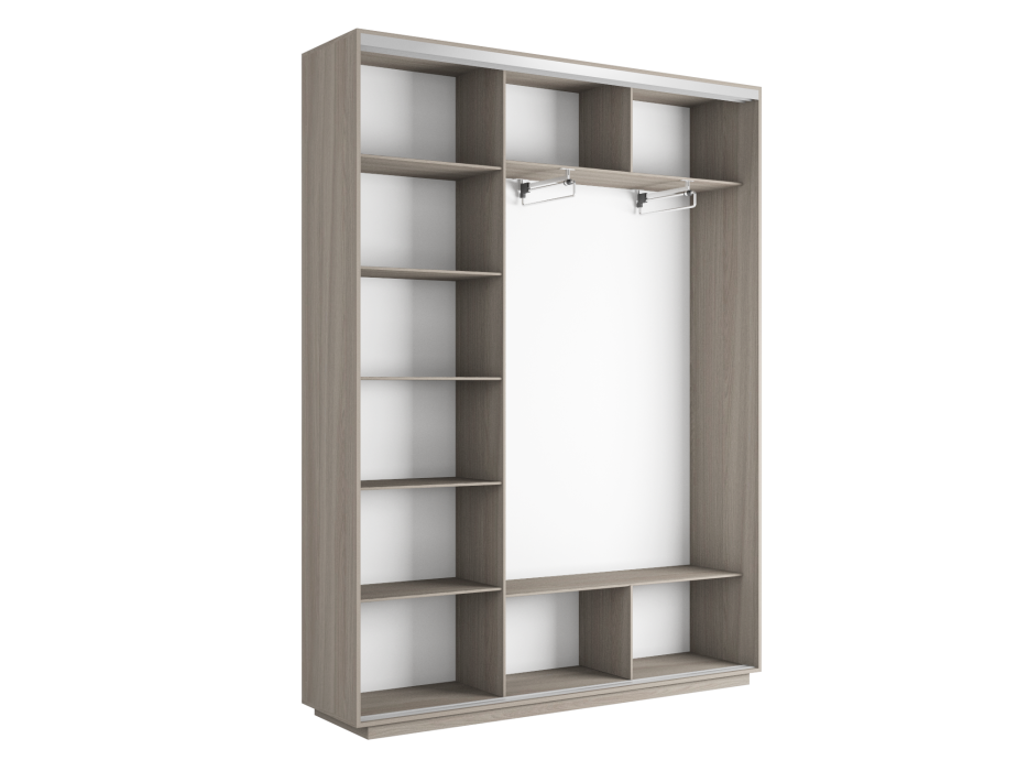 Шкафы-купе 3-х дверные, Шкаф-купе Экспресс Медиум (2 зеркала) трио 2200 x 2400 x 450