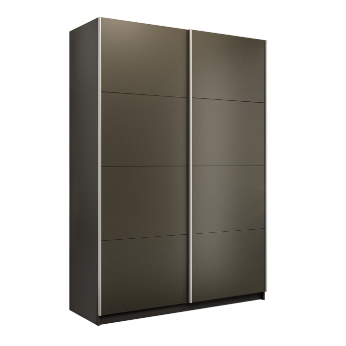 Шкафы-купе 2-х дверные, Шкаф-купе Прайм 2-х дверный Стекла хаки/Доводчики 160х57х230