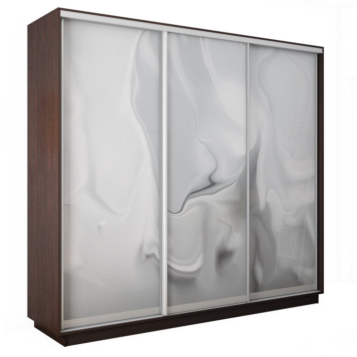 Шкафы-купе 3-х дверные, Шкаф-купе Экспресс 3-х дверный Фотопечать Шелк Стекла 240х60х220