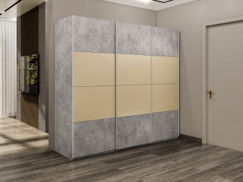 Шкаф-купе Эста 3-х дверный ДСП/Стекла фисташка/Доводчик 300х66х240