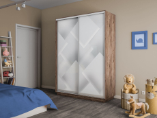 Шкафы-купе 2-х дверные, Шкаф-купе Экспресс 2-х дверный Фотопечать Квадрат Стекла 160х45х240