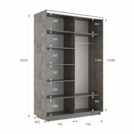 Шкаф-купе Экспресс 2-х дверный Фотопечать Шары Стекла 160х60х220