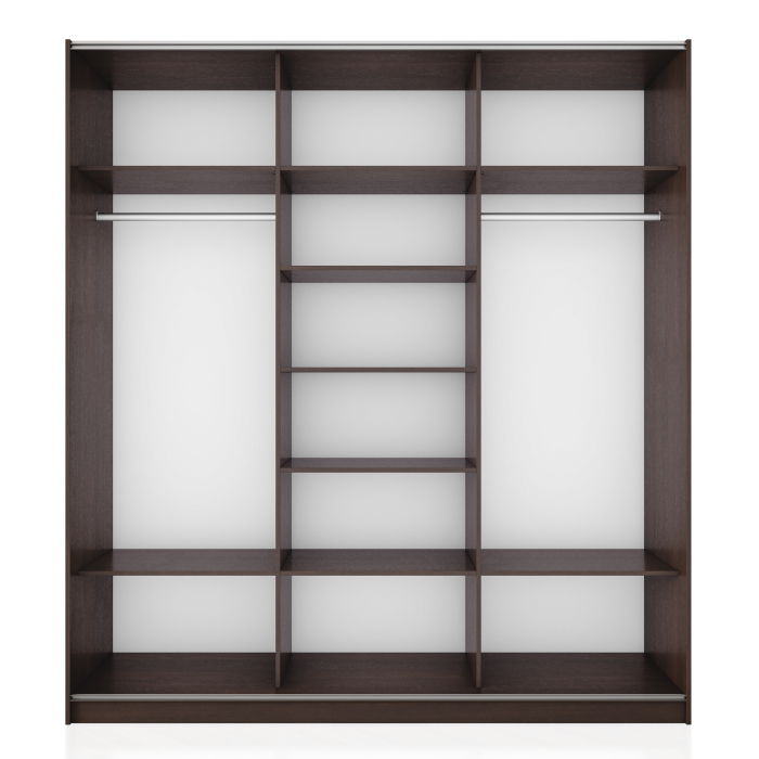 Шкафы-купе 3-х дверные, Шкаф-купе Прайм 3-х дверный Стекла белые/ДСП/Доводчики 210х57х230