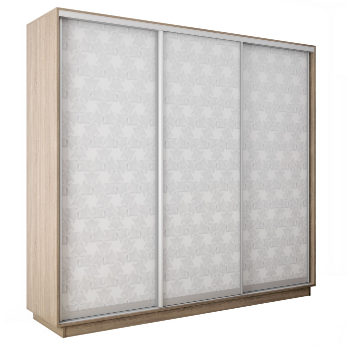 Шкафы-купе 3-х дверные, Шкаф-купе Экспресс 3-х дверный Фотопечать Калейдоскоп Стекла 210х60х220