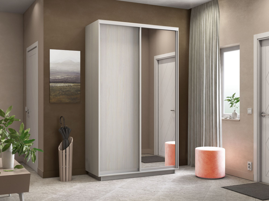 Шкафы-купе 2-х дверные, Шкаф-купе Экспресс Медиум дуо 2200 x 1400 x 450