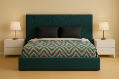 Кровать Абстракция в базовых тканях, с основанием и с подъемным механизмом, 160х200