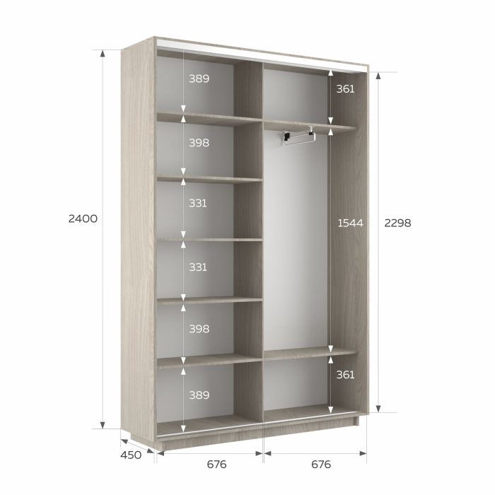 Шкафы-купе 2-х дверные, Шкаф-купе Экспресс 2-х дверный Фотопечать Шары Стекла 140х45х240
