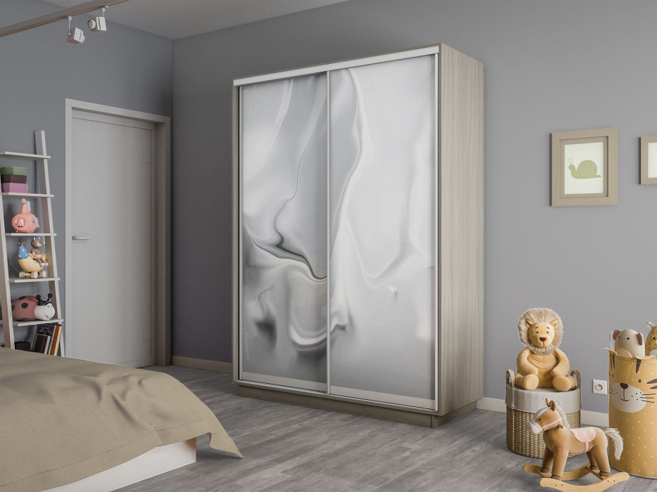 Шкафы-купе 2-х дверные, Шкаф-купе Экспресс 2-х дверный Фотопечать Шелк Стекла 120х45х240