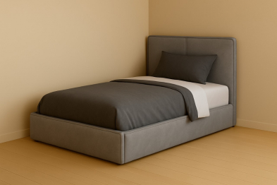 Односпальная кровать Алина в базовых тканях MR, с основанием и без подъемного механизма, 90х200