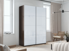 Шкафы-купе 2-х дверные, Шкаф-купе Прайм 2х дверный Белый Глянец 140х57х230