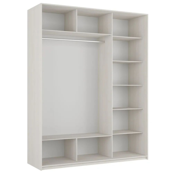 Шкафы-купе 3-х дверные, Шкаф-купе Прайм 3-х дверный Стекла пудра/Доводчики 210х57х230