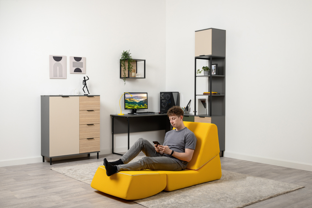 Детские комоды, Комод Марвэл 16.234.01, темно-серый, сатин, плэйн