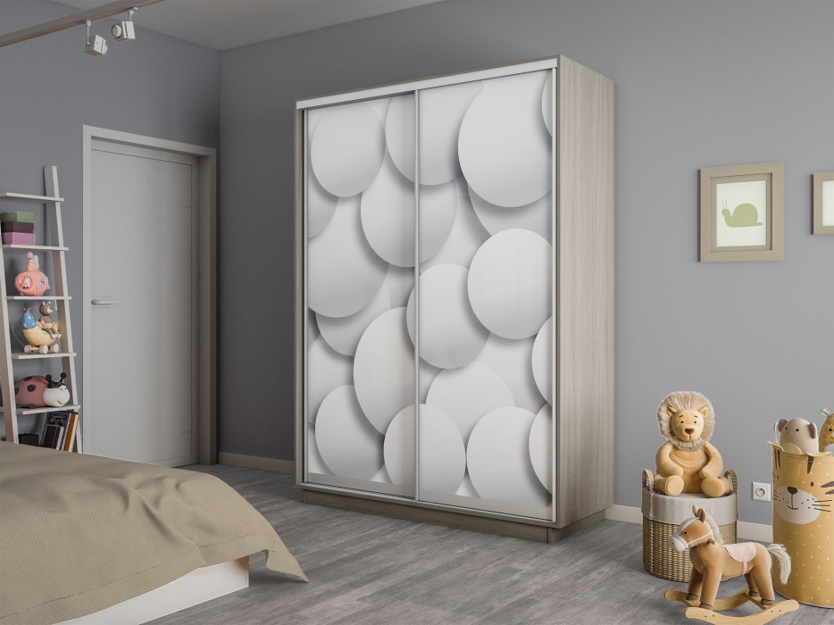 Шкафы-купе 2-х дверные, Шкаф-купе Экспресс 2-х дверный Фотопечать Шары Стекла 120х60х240