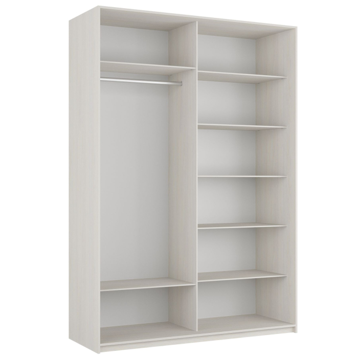 Шкафы-купе 2-х дверные, Шкаф-купе Прайм 2-х дверный Стекла пудра/Доводчики 120х57х230