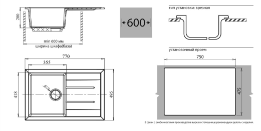 Мойка GranFest QUADRO GF-Q780L