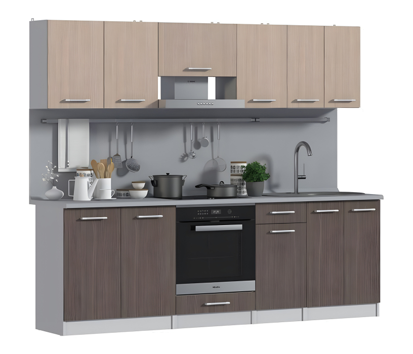 Напольные, Виктория ЛС-50 стол-мойка Белый/Сосна Авола Коричневая (без столешницы)