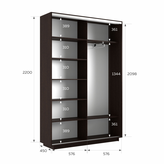 Шкафы-купе 2-х дверные, Шкаф-купе Экспресс 2-х дверный Фотопечать Калейдоскоп Стекла 120х45х220