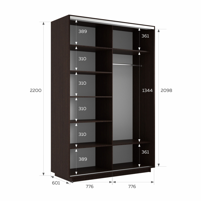 Шкафы-купе 2-х дверные, Шкаф-купе Экспресс 2-х дверный Фотопечать Шары Стекла 160х60х220
