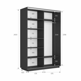 Шкаф-купе Экспресс 2-х дверный Фотопечать Шары Стекла 140х60х240