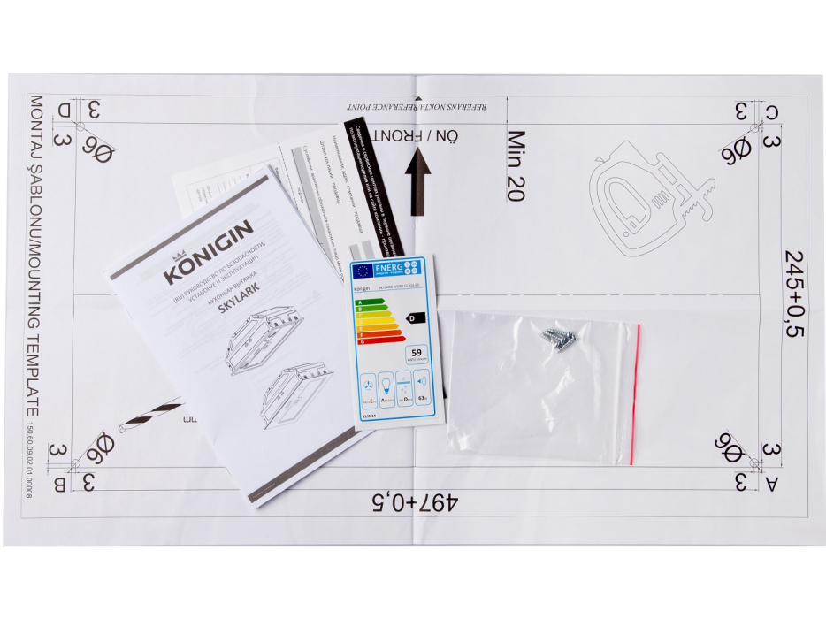 Вытяжки, Кухонная вытяжка Konigin Skylark White