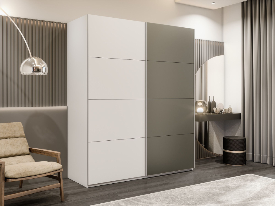 Шкафы-купе 2-х дверные, Шкаф-купе Эста 2-х дверный ДСП/Стекла хаки/Доводчик 180х66х240