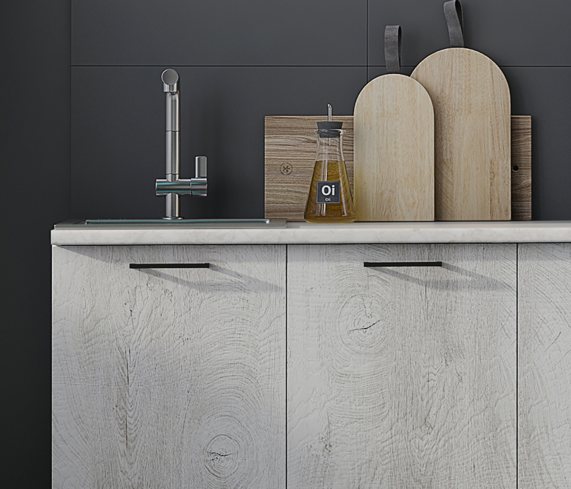 Кухонные гарнитуры, Кухня Лагуна 2,0 м Морская волна/Дуб седой МДФ