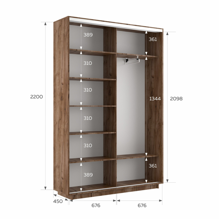 Шкафы-купе 2-х дверные, Шкаф-купе Экспресс 2-х дверный Фотопечать Квадрат Стекла 140х45х220