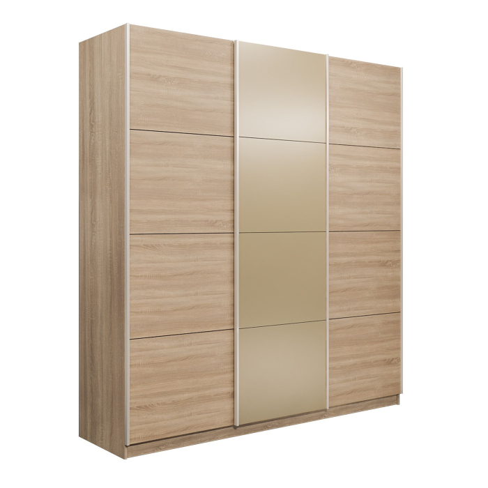 Шкафы-купе 3-х дверные, Шкаф-купе Прайм 3-х дверный Стекла фисташка/ДСП/Доводчики 210х57х230