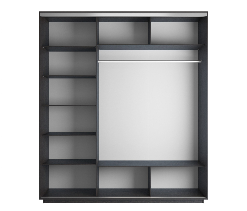 Шкафы-купе, Шкаф-купе Экспресс Медиум (1 зеркало) трио 2200 x 2400 x 600