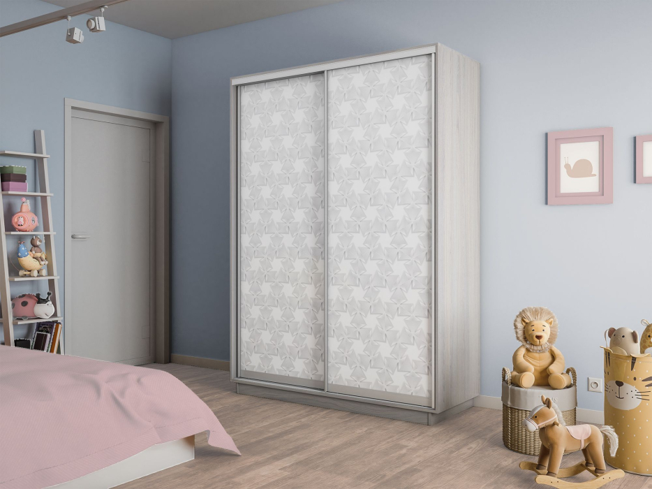 Шкафы-купе 2-х дверные, Шкаф-купе Экспресс 2-х дверный Фотопечать Калейдоскоп Стекла 120х60х220