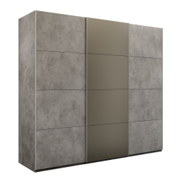 Шкаф-купе Эста 3-х дверный ДСП/Стекла хаки/Доводчик 240х66х240