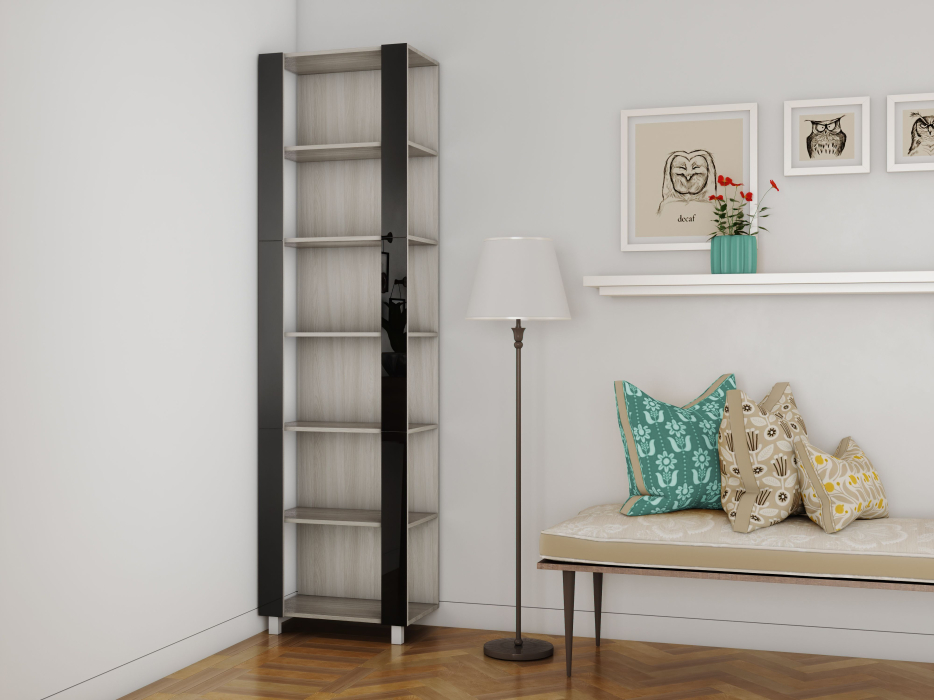 Открытые, Стеллаж модульный Универсальный 35х60х220 Черное стекло