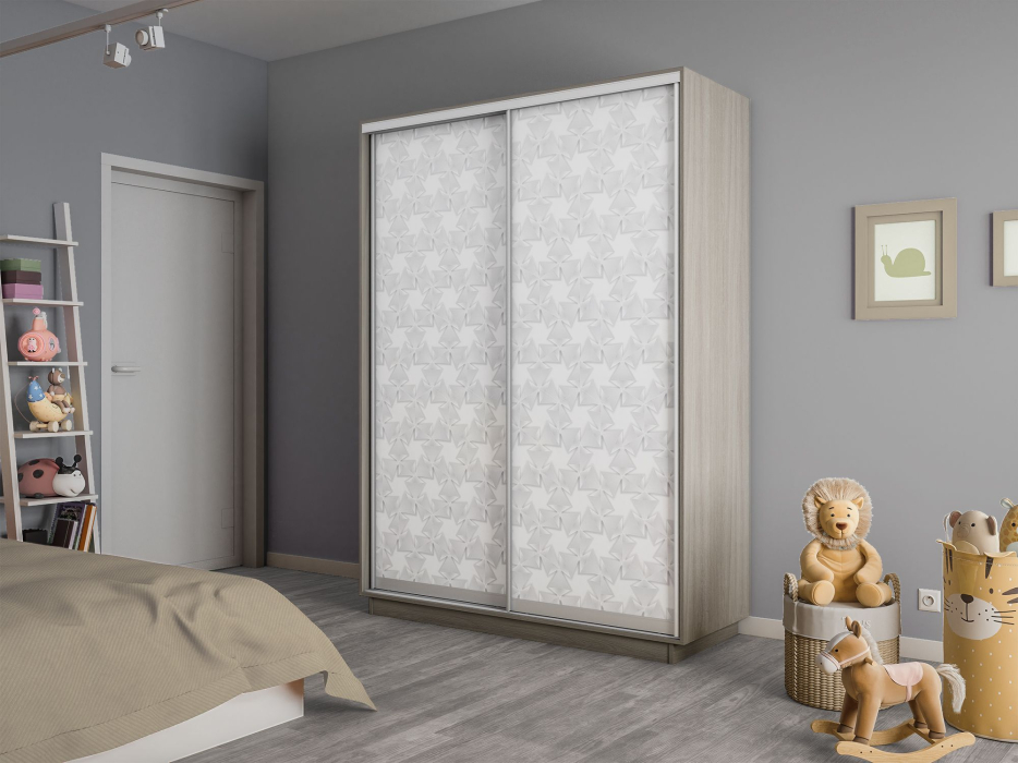 Шкафы-купе 2-х дверные, Шкаф-купе Экспресс 2-х дверный Фотопечать Калейдоскоп Стекла 120х60х220