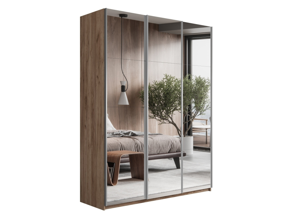 Шкафы-купе 3-х дверные, Шкаф Прайм трио  Зеркало 2300 х 1800 х 570