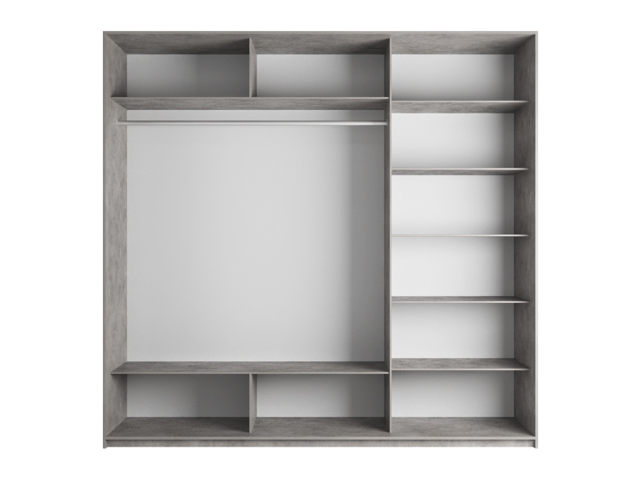 Шкафы-купе 3-х дверные, Шкаф Прайм трио Стекло белое 2300 х 1800 х 570