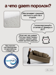 Бескаркасный диван-кровать раскладной прямой Форд