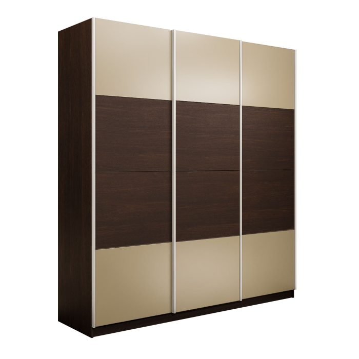 Шкафы-купе 3-х дверные, Шкаф-купе Эста 3-х дверный ДСП/Стекла фисташка/Доводчик 270х66х240