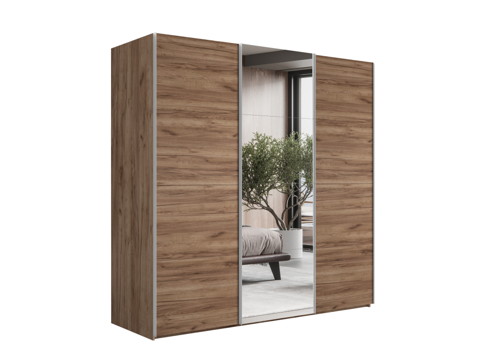 Шкафы-купе 3-х дверные, Шкаф-купе Эста ДСП+Зеркало+ДСП 240х66х240